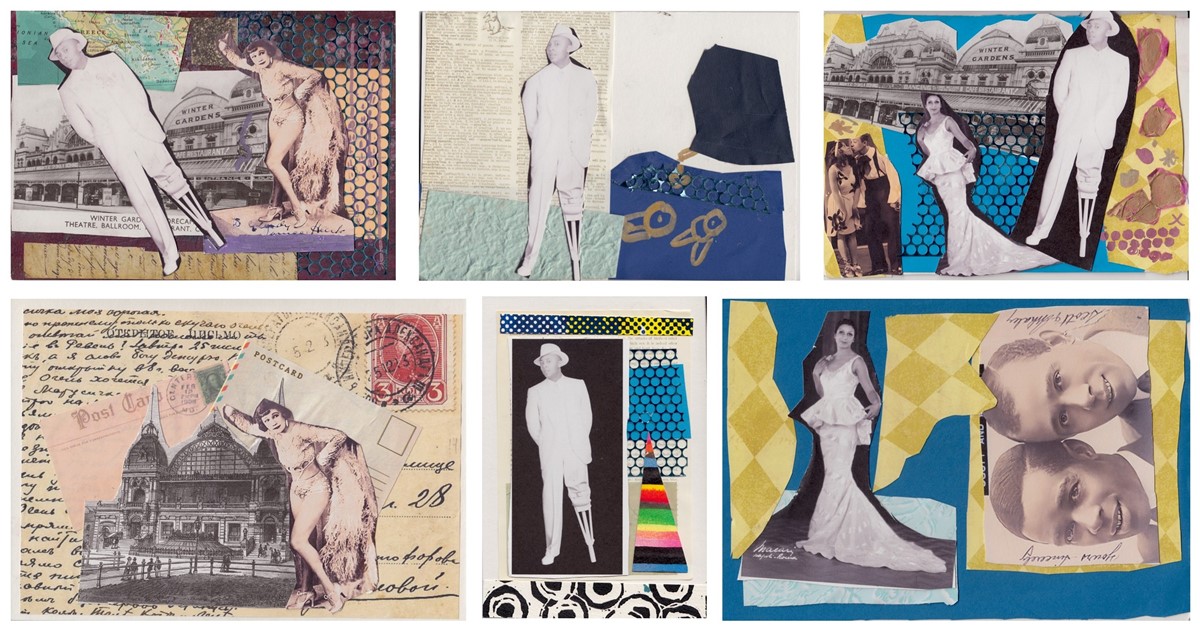 colourful collages featuring photos of black performers
